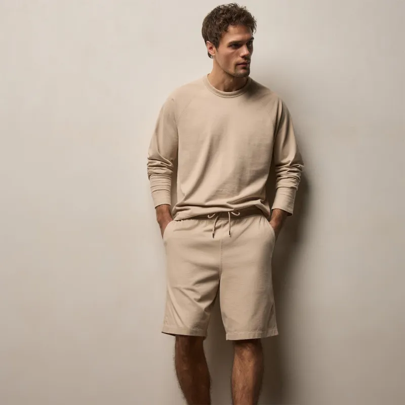 Organic Sueded Jersey Sweat Short - Stone sold by James Perse