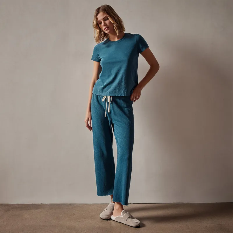 Vintage French Terry Cutoff Sweatpant - Teal Pigment sold by James Perse