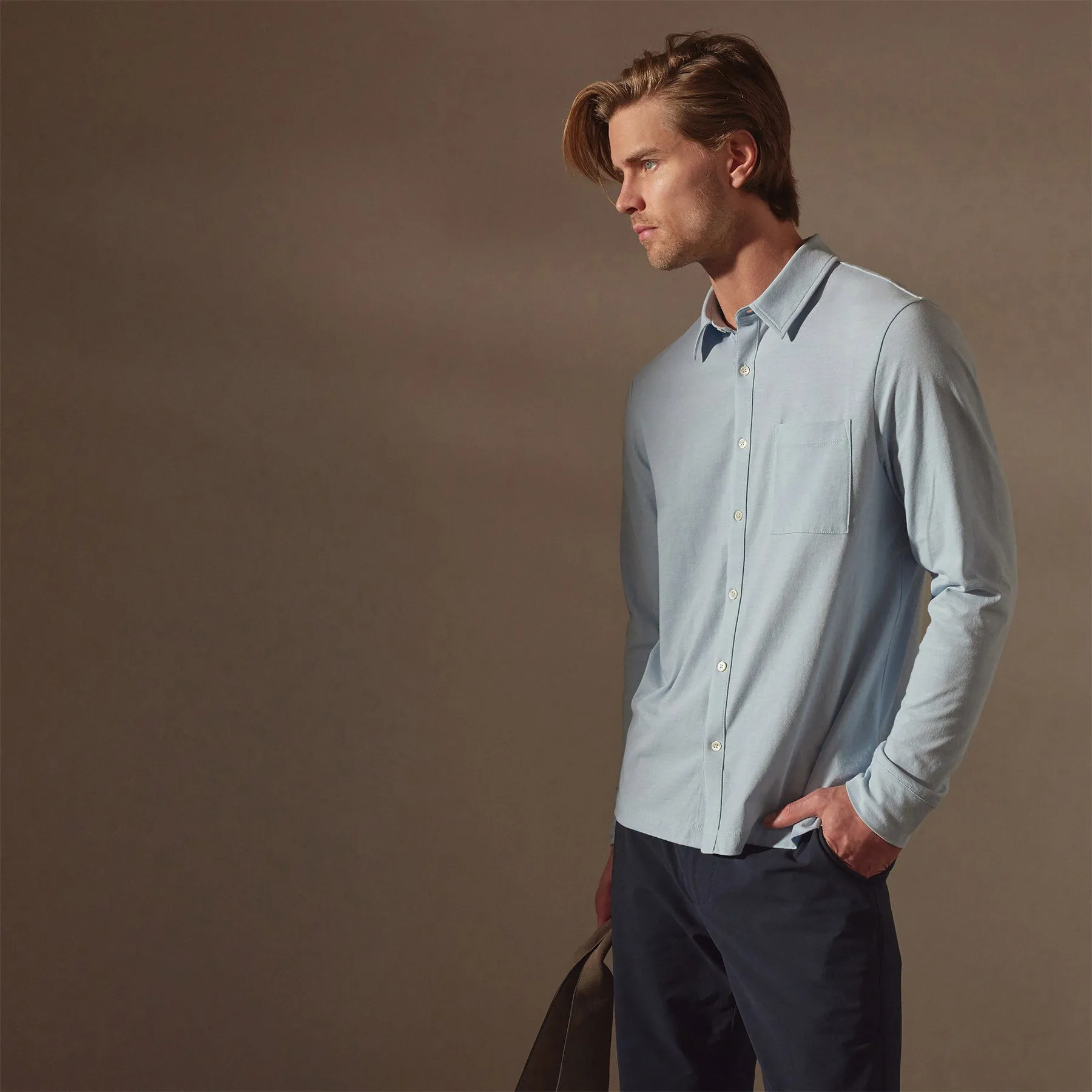 Clean Finish Jersey Shirt - Open Sky sold by James Perse