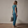 Vintage French Terry Cutoff Sweatpant - Teal Pigment sold by James Perse