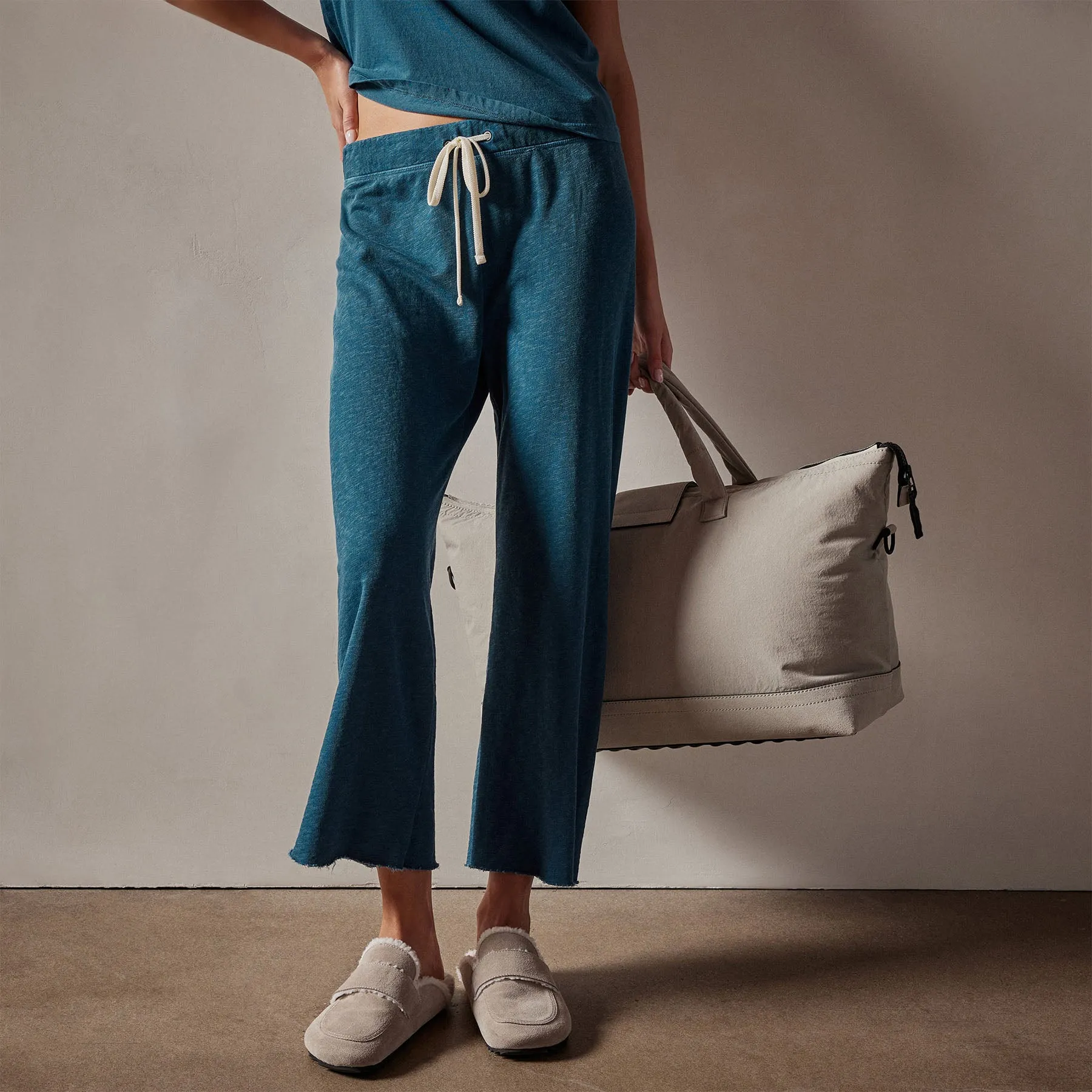 Vintage French Terry Cutoff Sweatpant - Teal Pigment sold by James Perse product image thumbnail 2