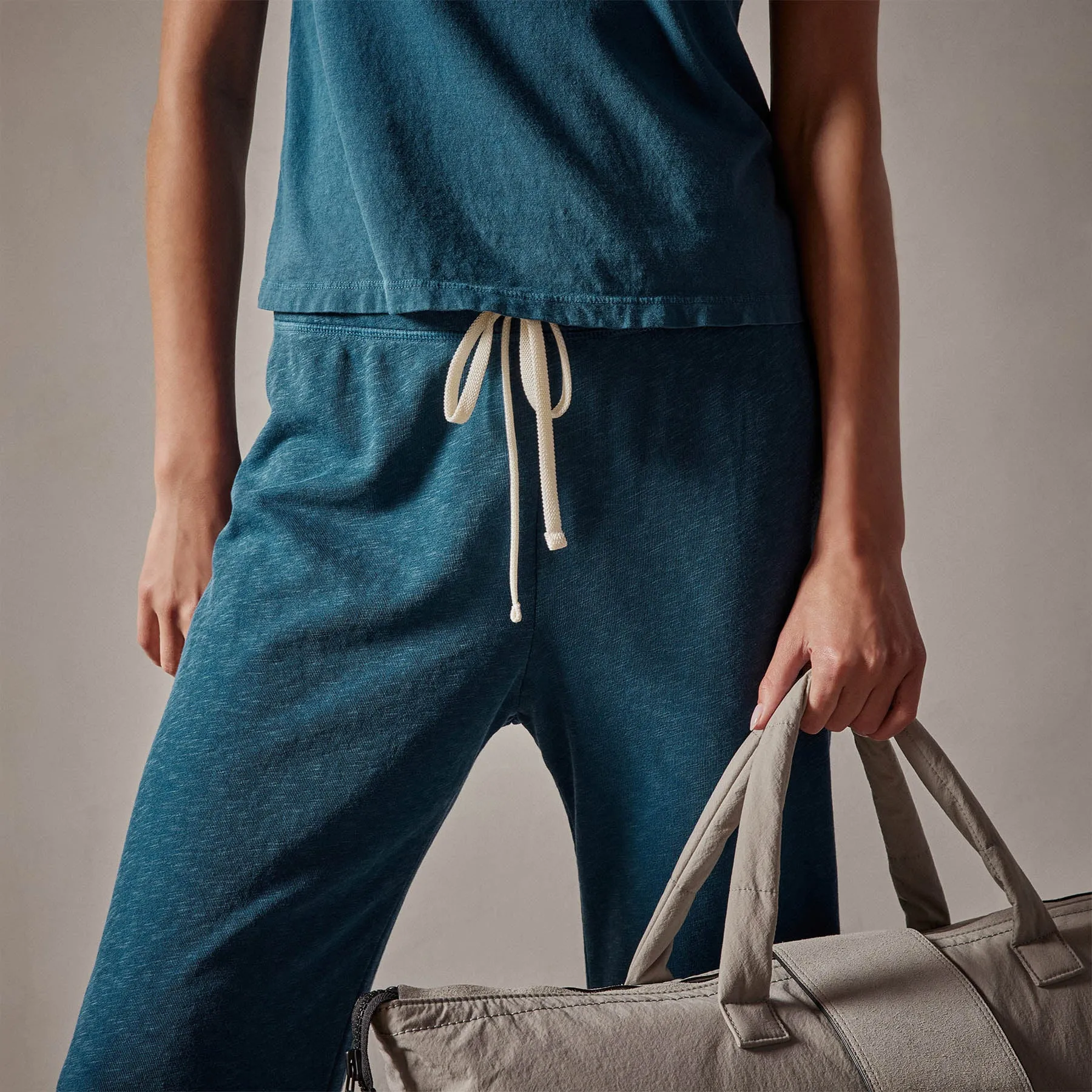 Vintage French Terry Cutoff Sweatpant - Teal Pigment sold by James Perse product image thumbnail 3