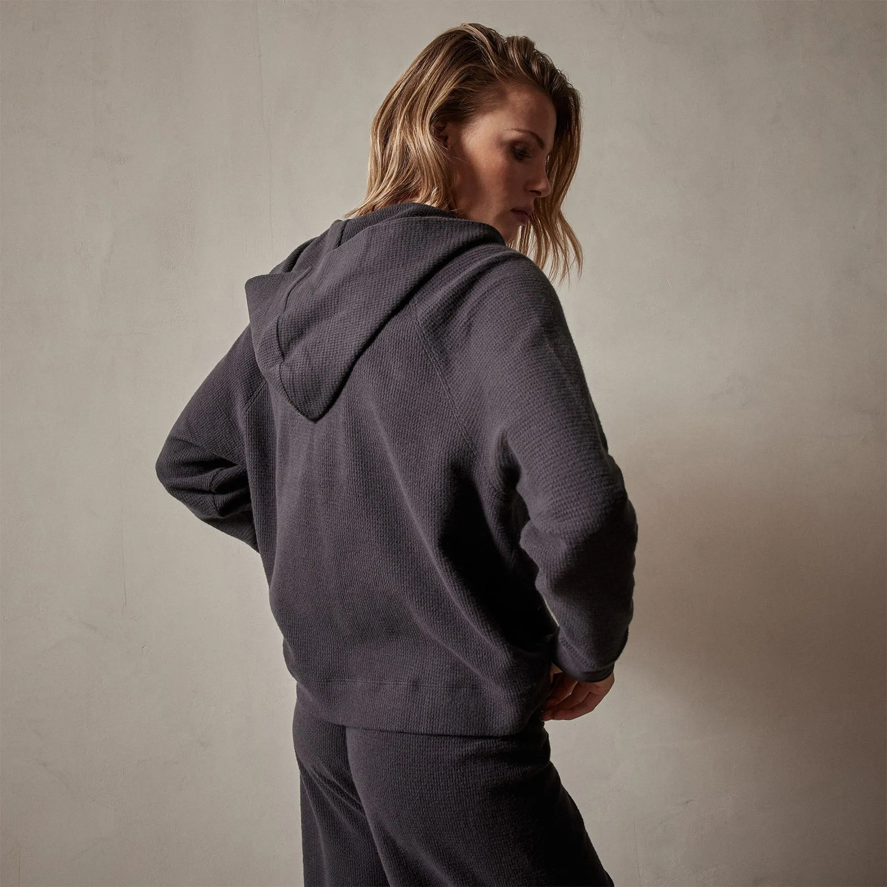 Thermal Knit Split Front Hoodie - Magma sold by James Perse product image thumbnail 4