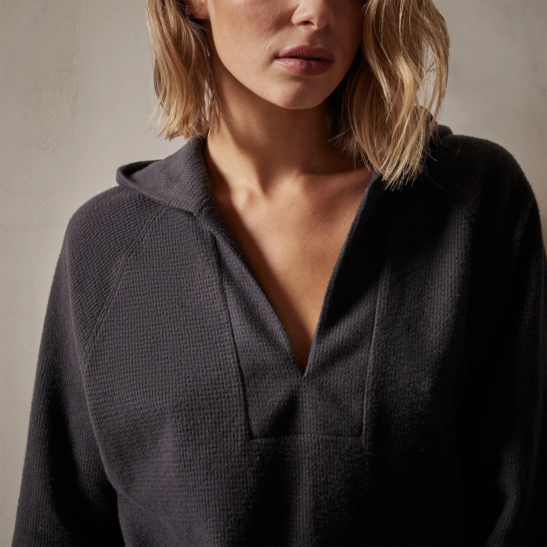 Thermal Knit Split Front Hoodie - Magma sold by James Perse product image thumbnail 2