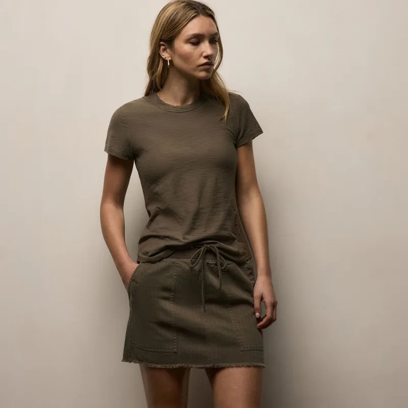 Sheer Slub Crew Neck Tee - Army Green sold by James Perse
