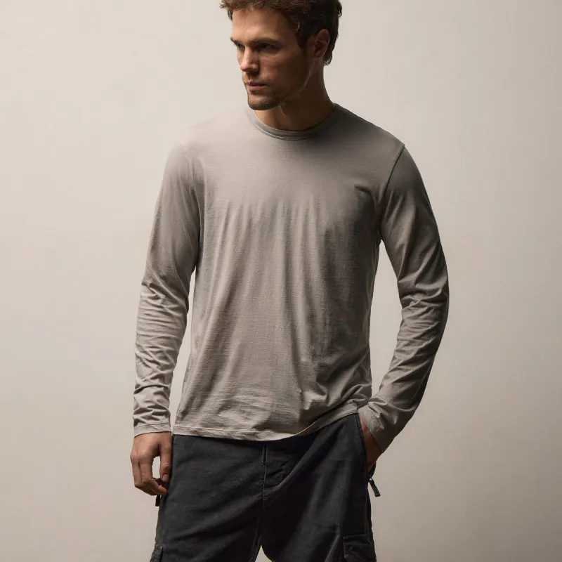 Luxe Lotus Jersey Long Sleeve - Fog sold by James Perse