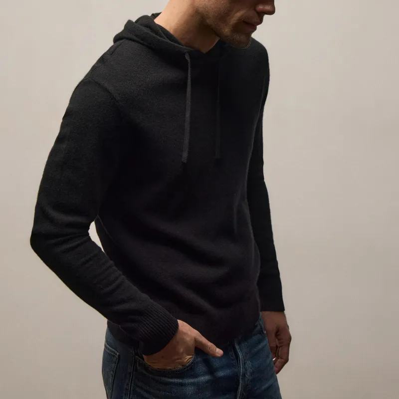 Italian Spun Cashmere Hoodie - Black sold by James Perse