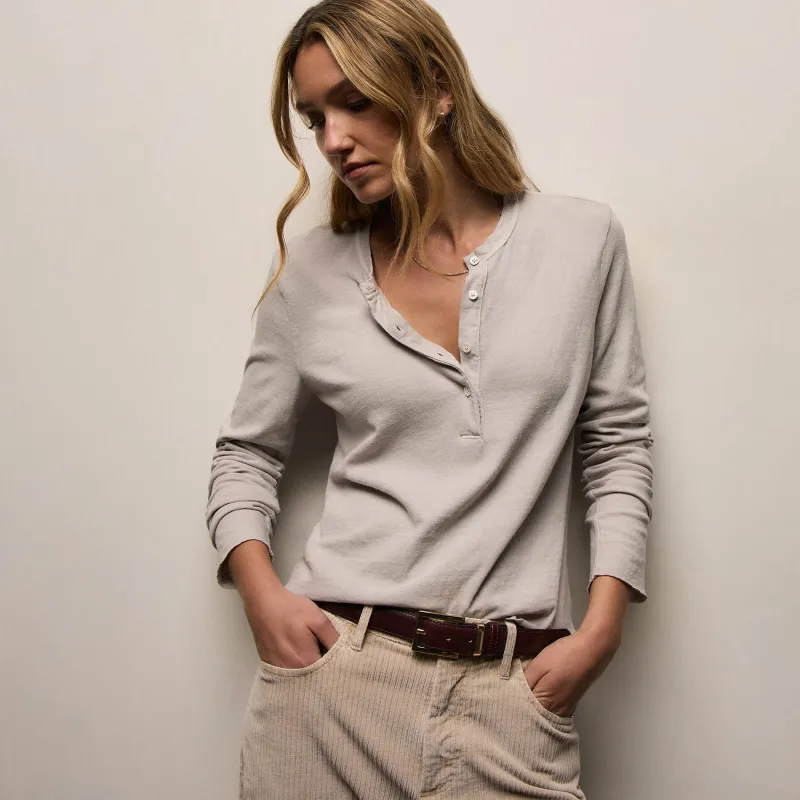 Slub Jersey Tunic Henley - Salt Pigment sold by James Perse