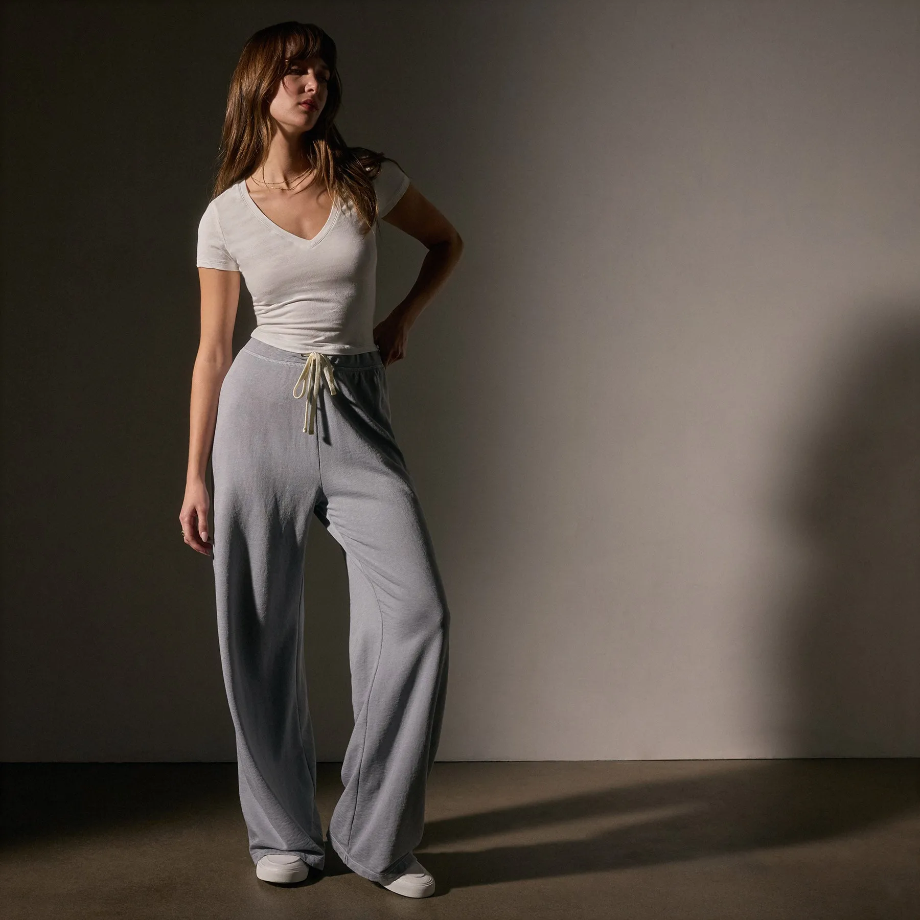 Vintage French Terry Wide Leg Sweatpant - Grey Sky Pigment sold by James Perse product image thumbnail 2
