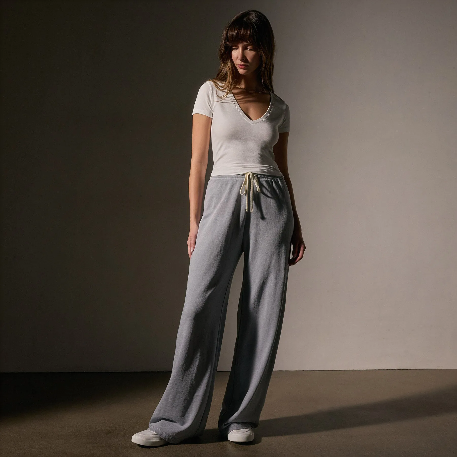 Vintage French Terry Wide Leg Sweatpant - Grey Sky Pigment sold by James Perse product image thumbnail 3