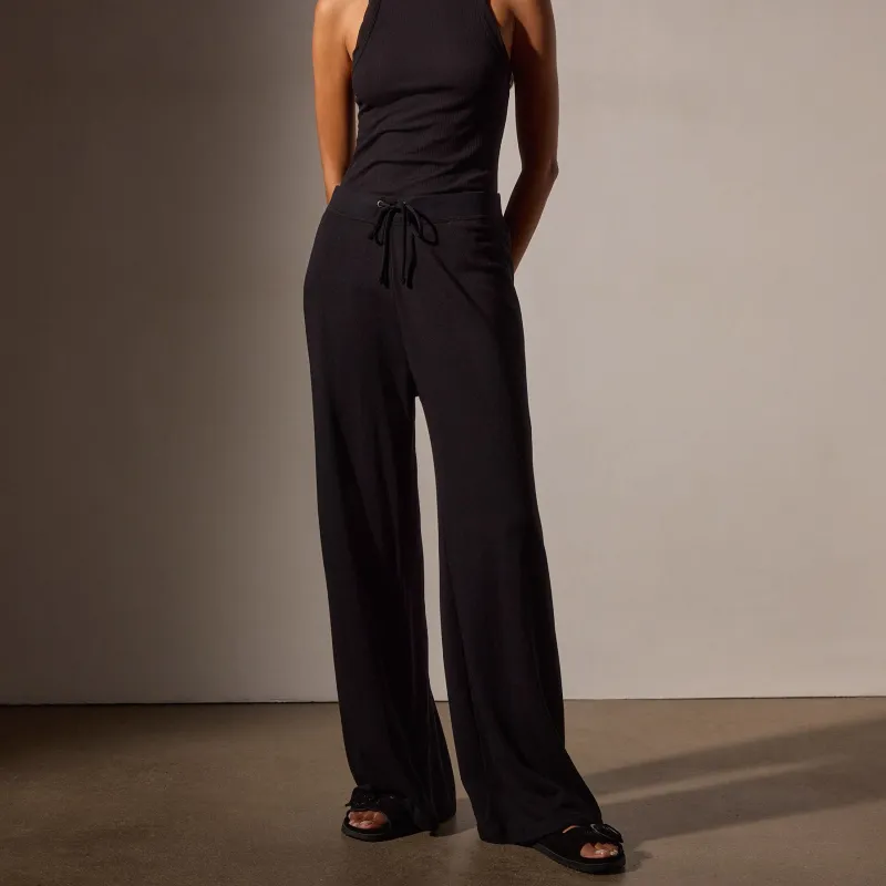 Vintage French Terry Wide Leg Sweatpant - Black sold by James Perse