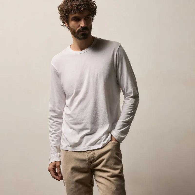 Luxe Lotus Jersey Long Sleeve - White sold by James Perse