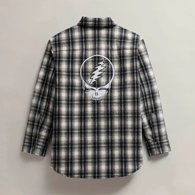 Women's Grateful Dead Lined Plaid Jacket - Black/White sold by James Perse