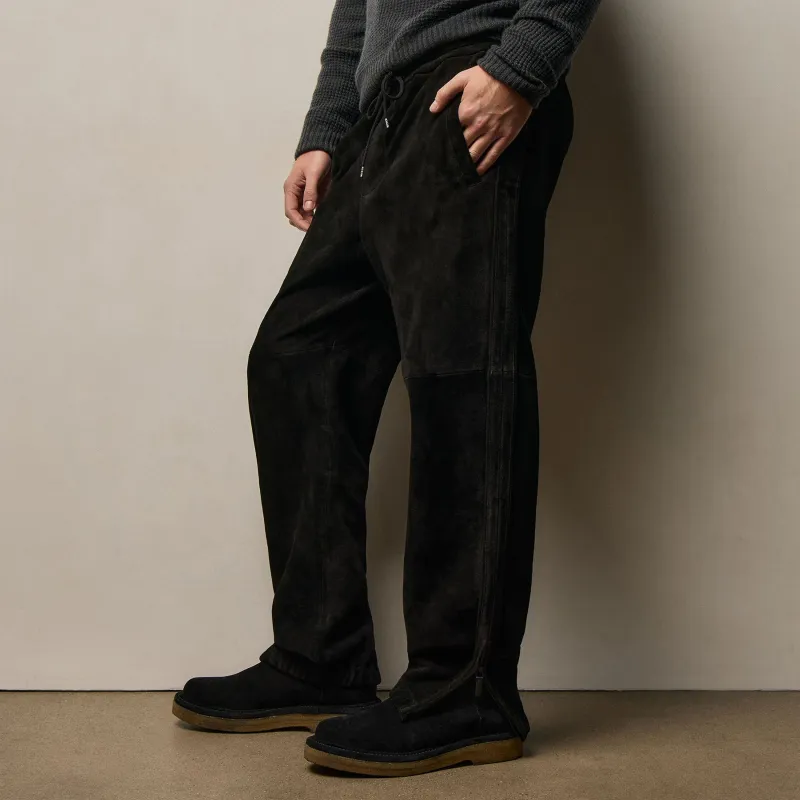 Suede Track Pant - Black sold by James Perse