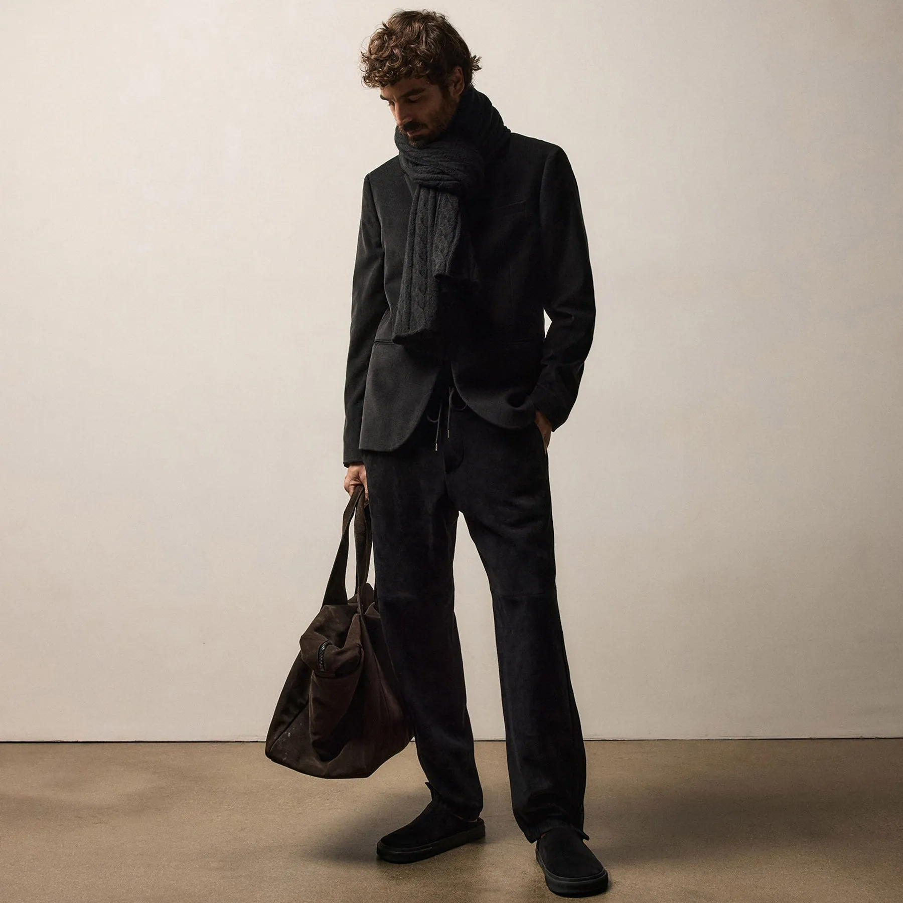 Suede Track Pant - Black sold by James Perse product image thumbnail 3