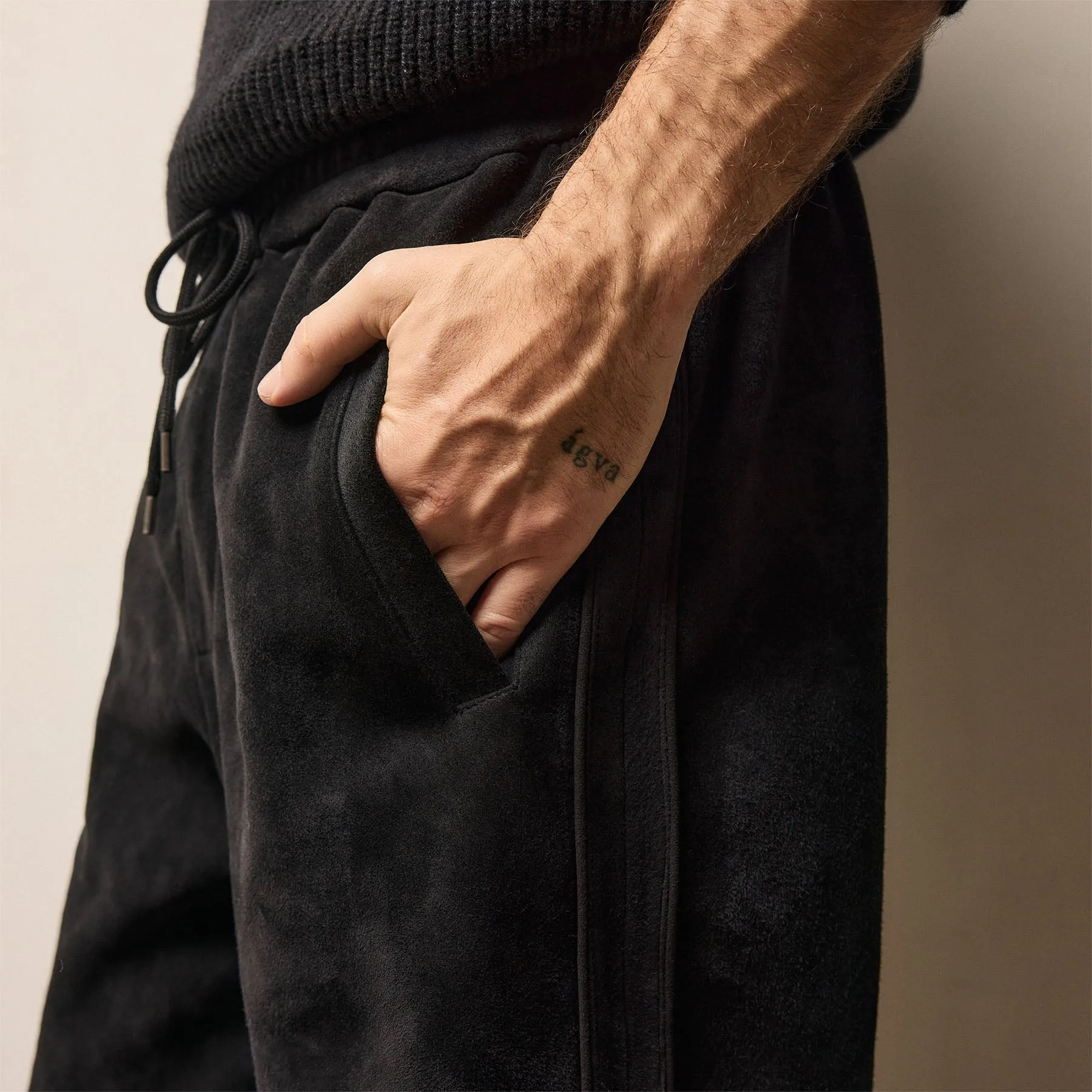 Suede Track Pant - Black sold by James Perse product image thumbnail 5