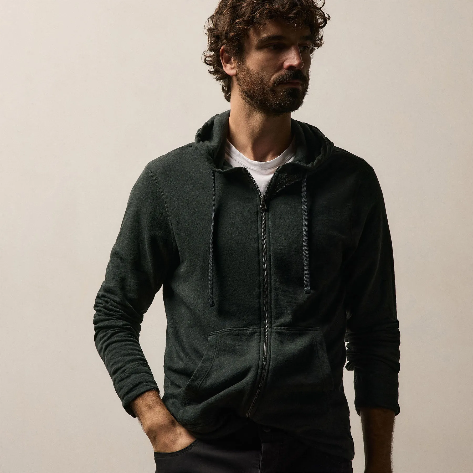 Vintage French Zip Up Hoodie - Fern sold by James Perse