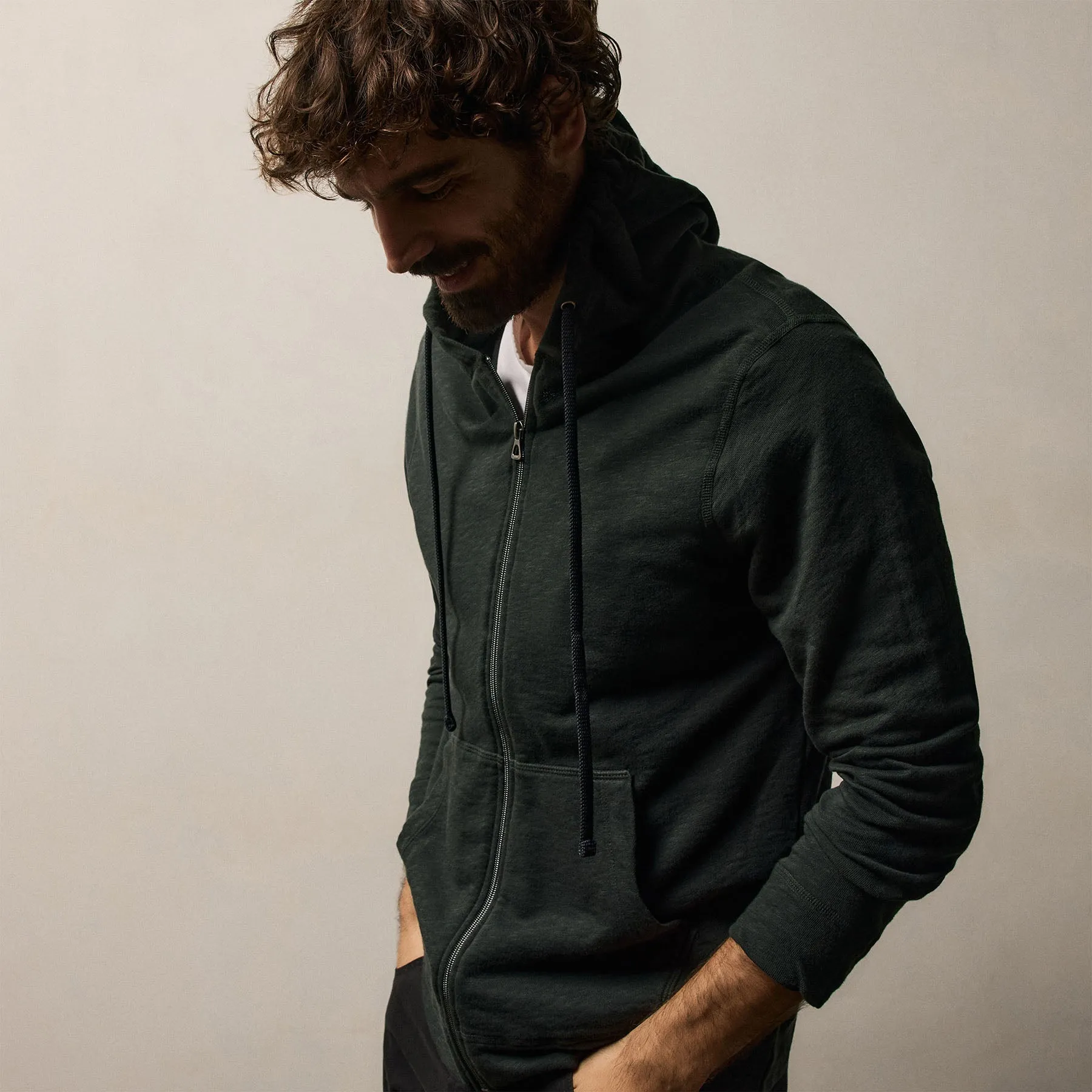 Vintage French Zip Up Hoodie - Fern sold by James Perse product image thumbnail 3