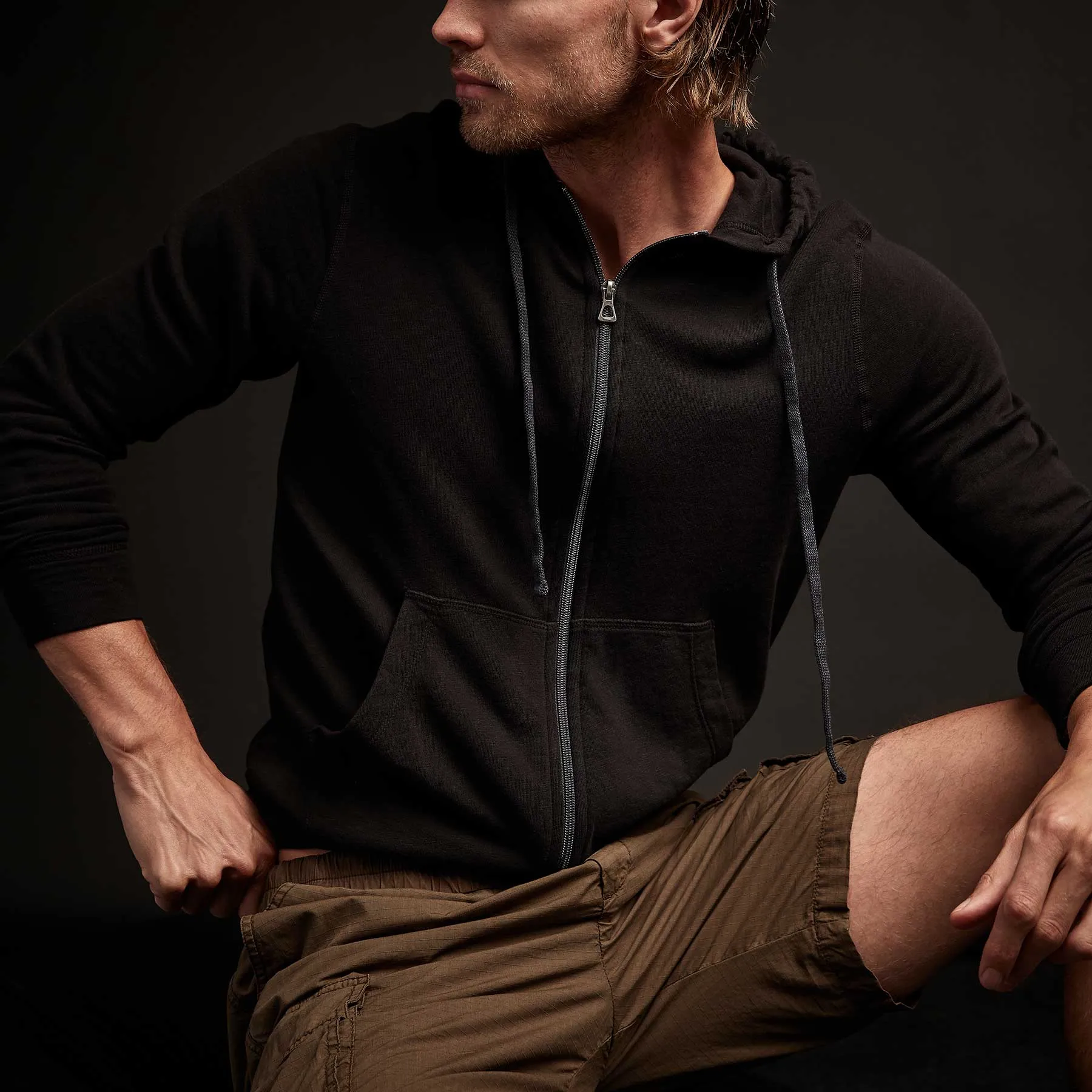 Vintage French Zip Up Hoodie - Black sold by James Perse product image thumbnail 2