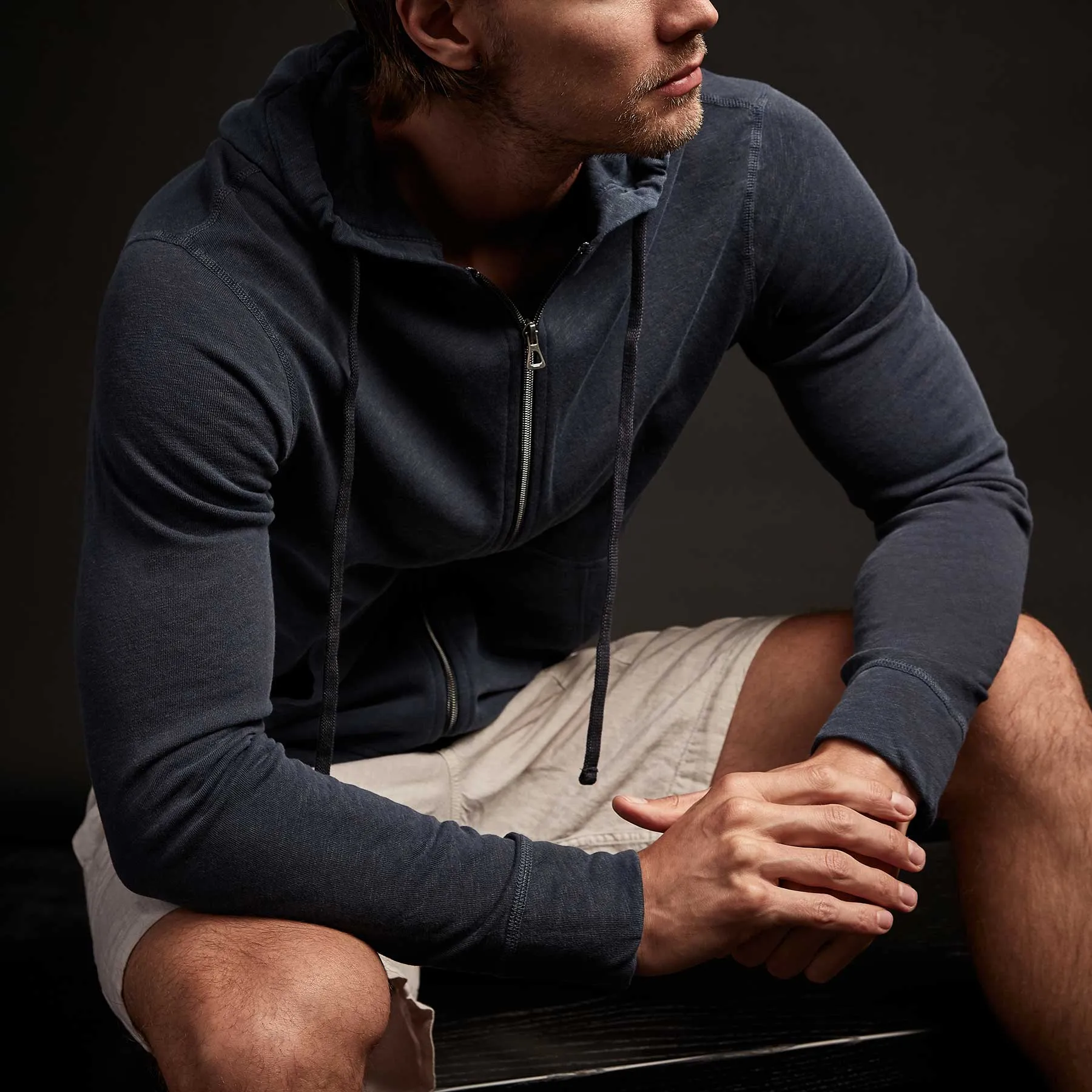 Vintage French Zip Up Hoodie - Deep Pigment sold by James Perse product image thumbnail 2