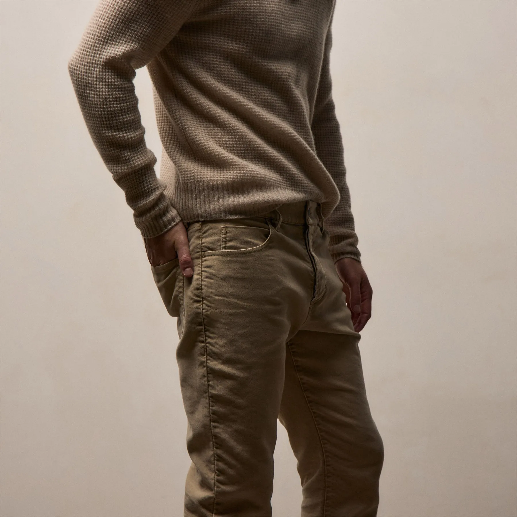 Cotton Moleskin 5 Pocket Pant - Light Khaki Pigment sold by James Perse product image thumbnail 3