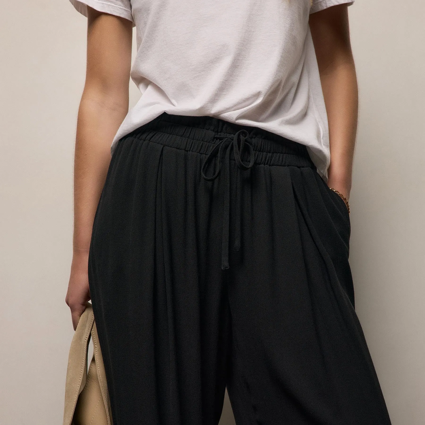 Soft Matte Pleated Pant - Black sold by James Perse product image thumbnail 2