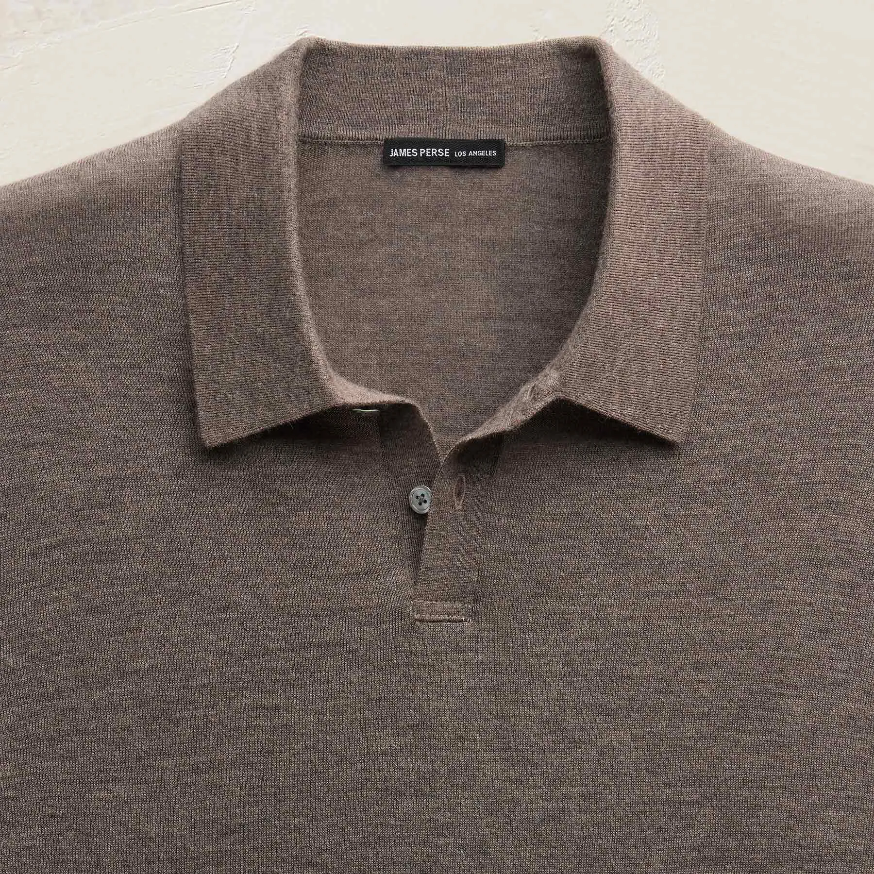Ultrafine Cashmere Long Sleeve Polo - Dusty Brown sold by James Perse product image thumbnail 5