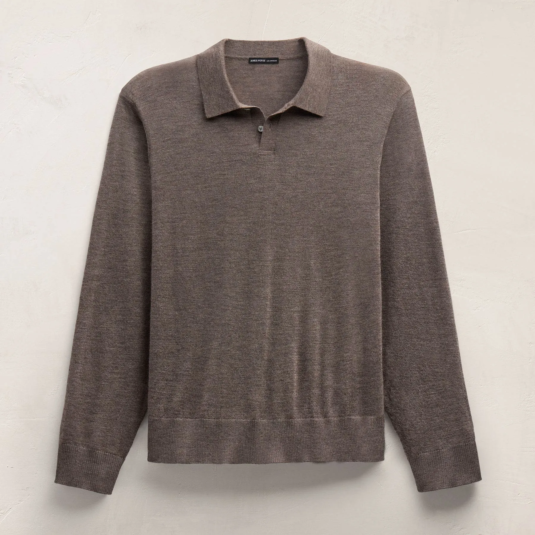 Ultrafine Cashmere Long Sleeve Polo - Dusty Brown sold by James Perse product image thumbnail 2