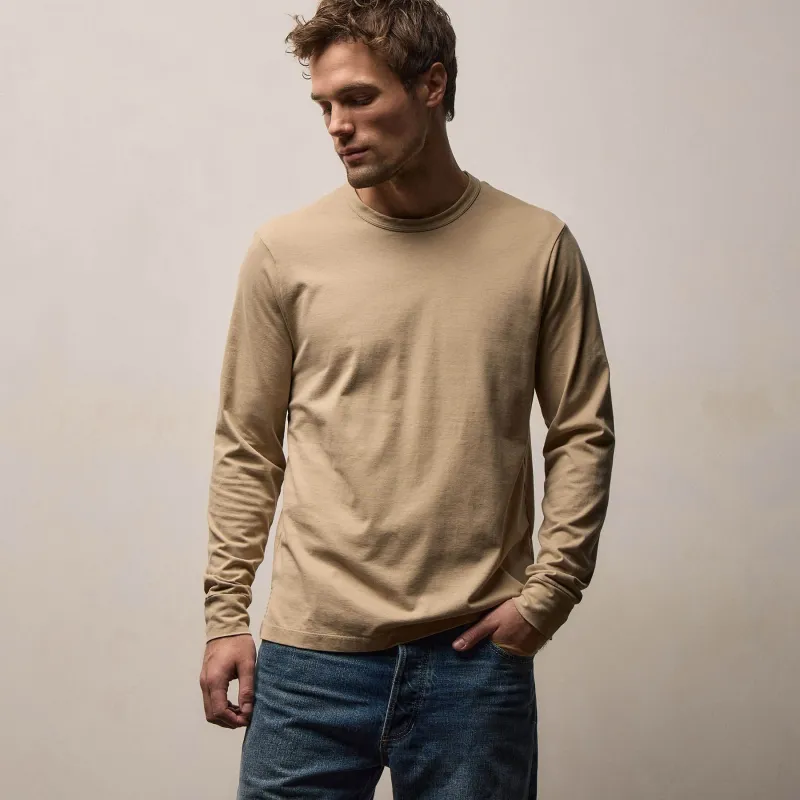 Heavy Luxe Jersey Long Sleeve - Light Khaki sold by James Perse