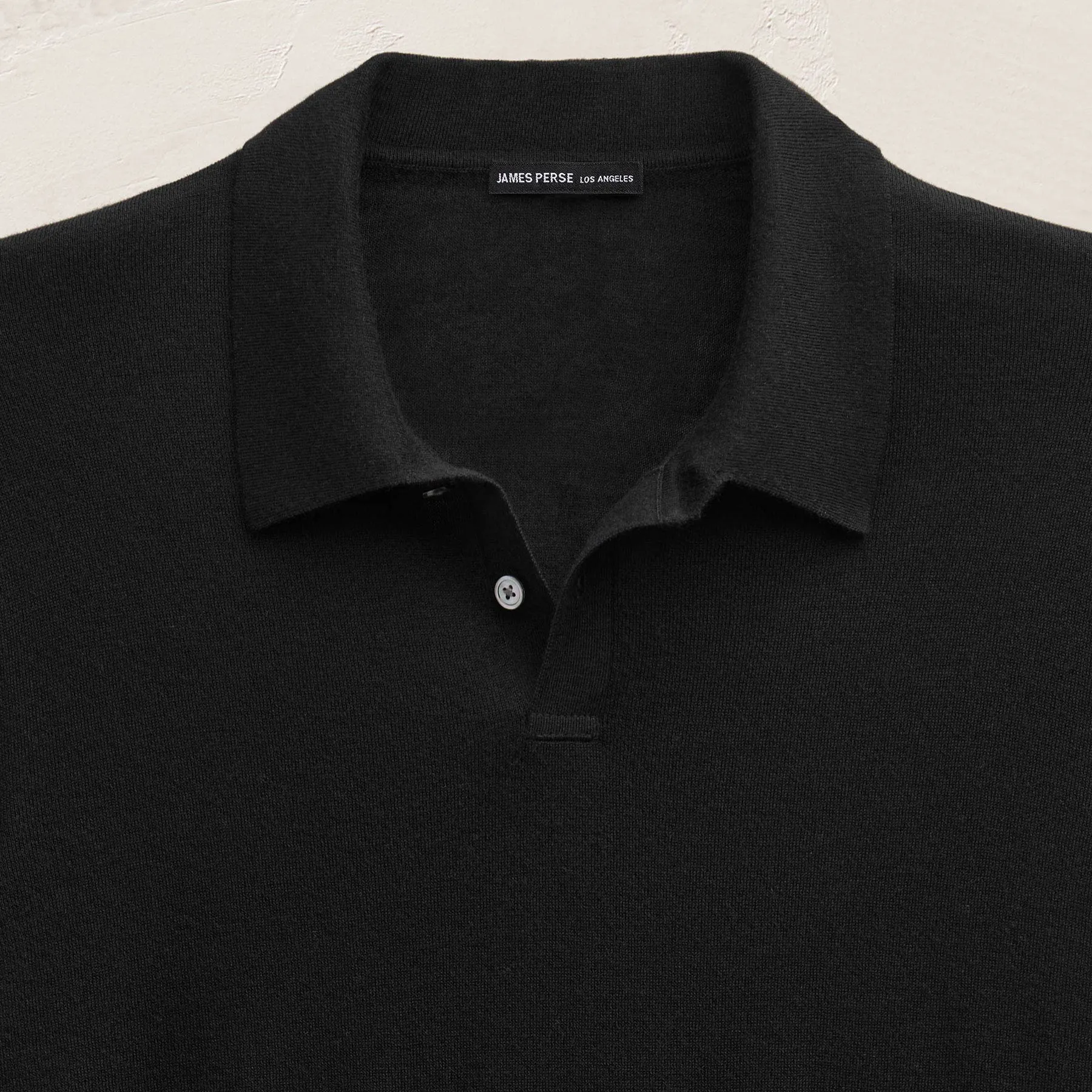 Ultrafine Cashmere Long Sleeve Polo - Black sold by James Perse product image thumbnail 3