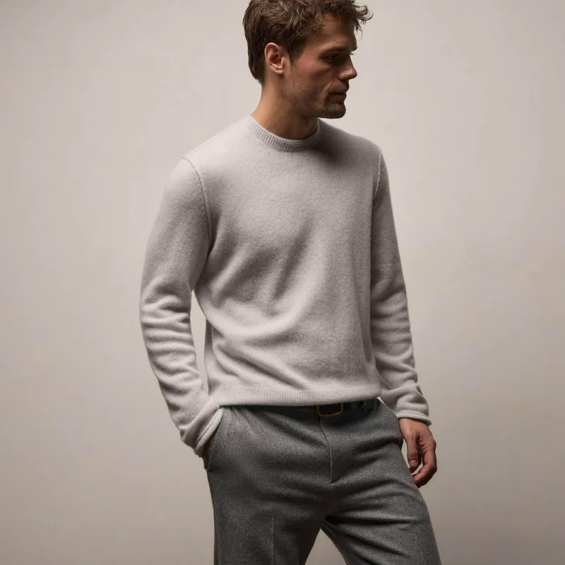 Soft Featherweight Cashmere Crew - Grey Glacier sold by James Perse
