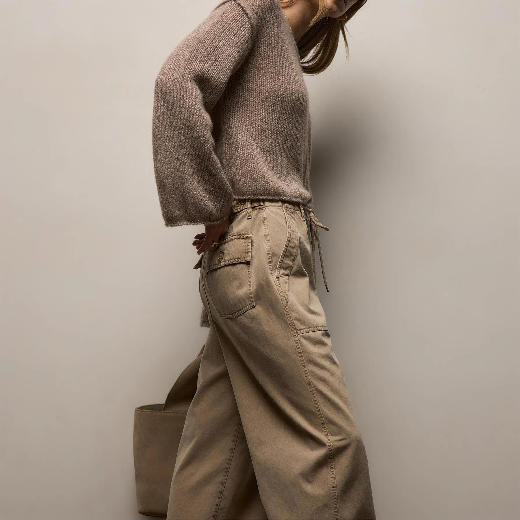 Cotton Cashmere Utility Pant - Light Khaki Pigment sold by James Perse product image thumbnail 2