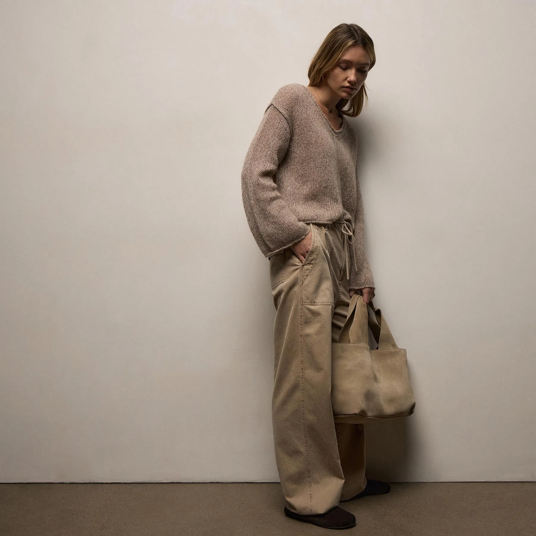 Cotton Cashmere Utility Pant - Light Khaki Pigment sold by James Perse product image thumbnail 4
