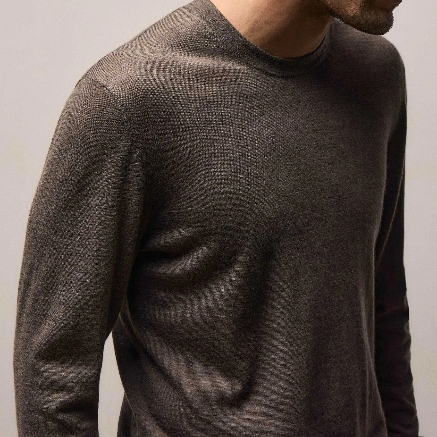 Ultrafine Cashmere Crew - Dusty Brown sold by James Perse