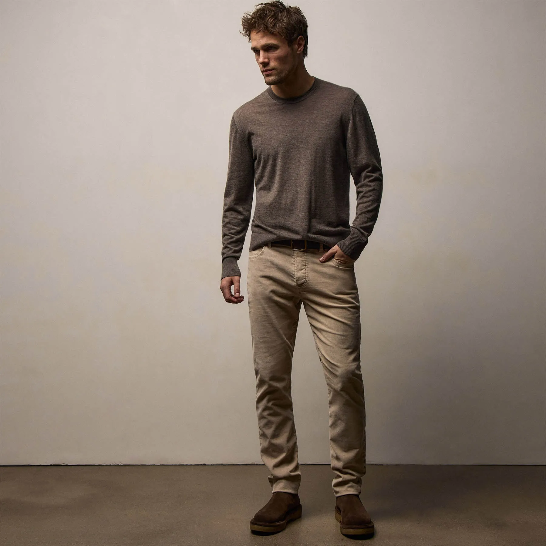 Ultrafine Cashmere Crew - Dusty Brown sold by James Perse product image thumbnail 4