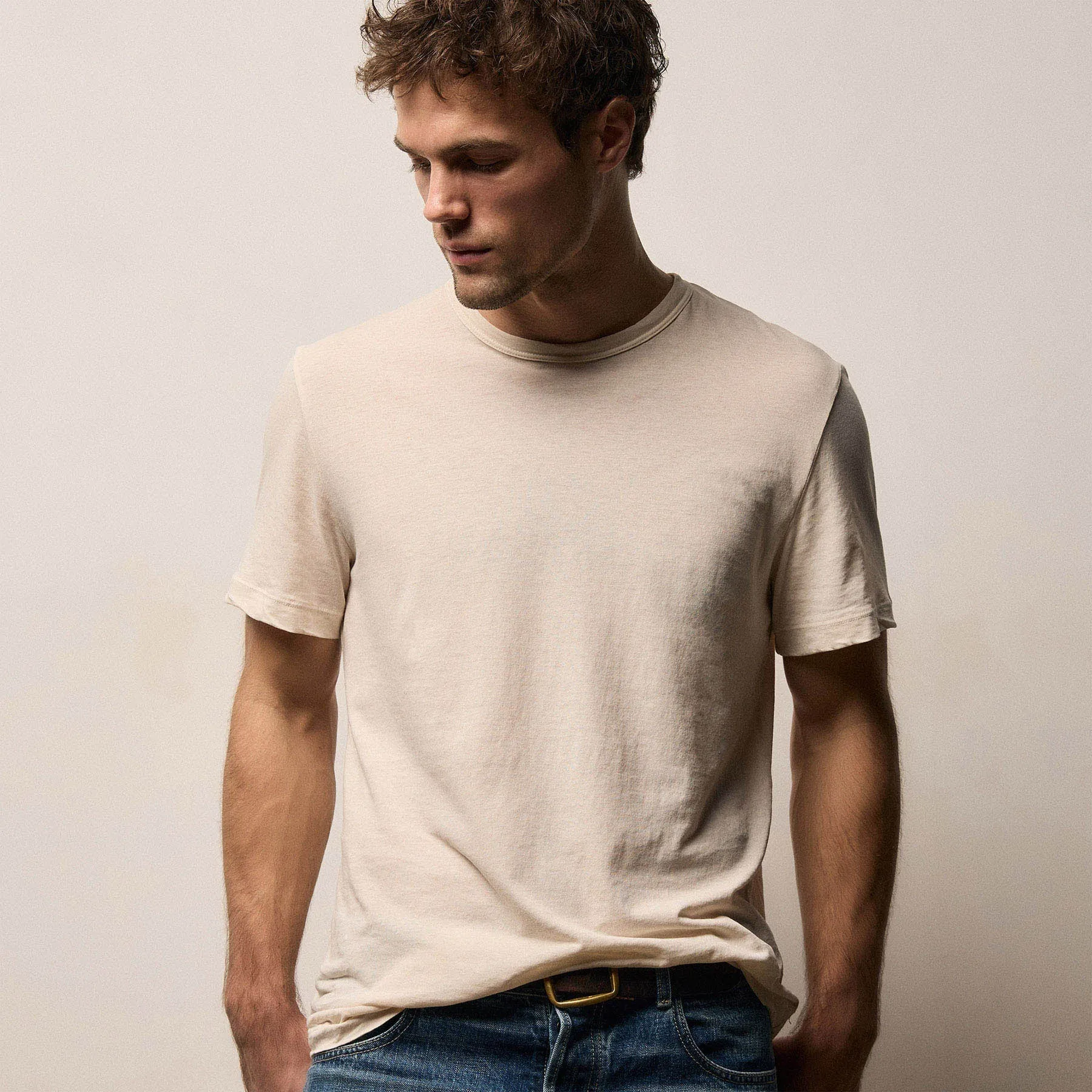 Clear Jersey Crew - Latte Pigment sold by James Perse