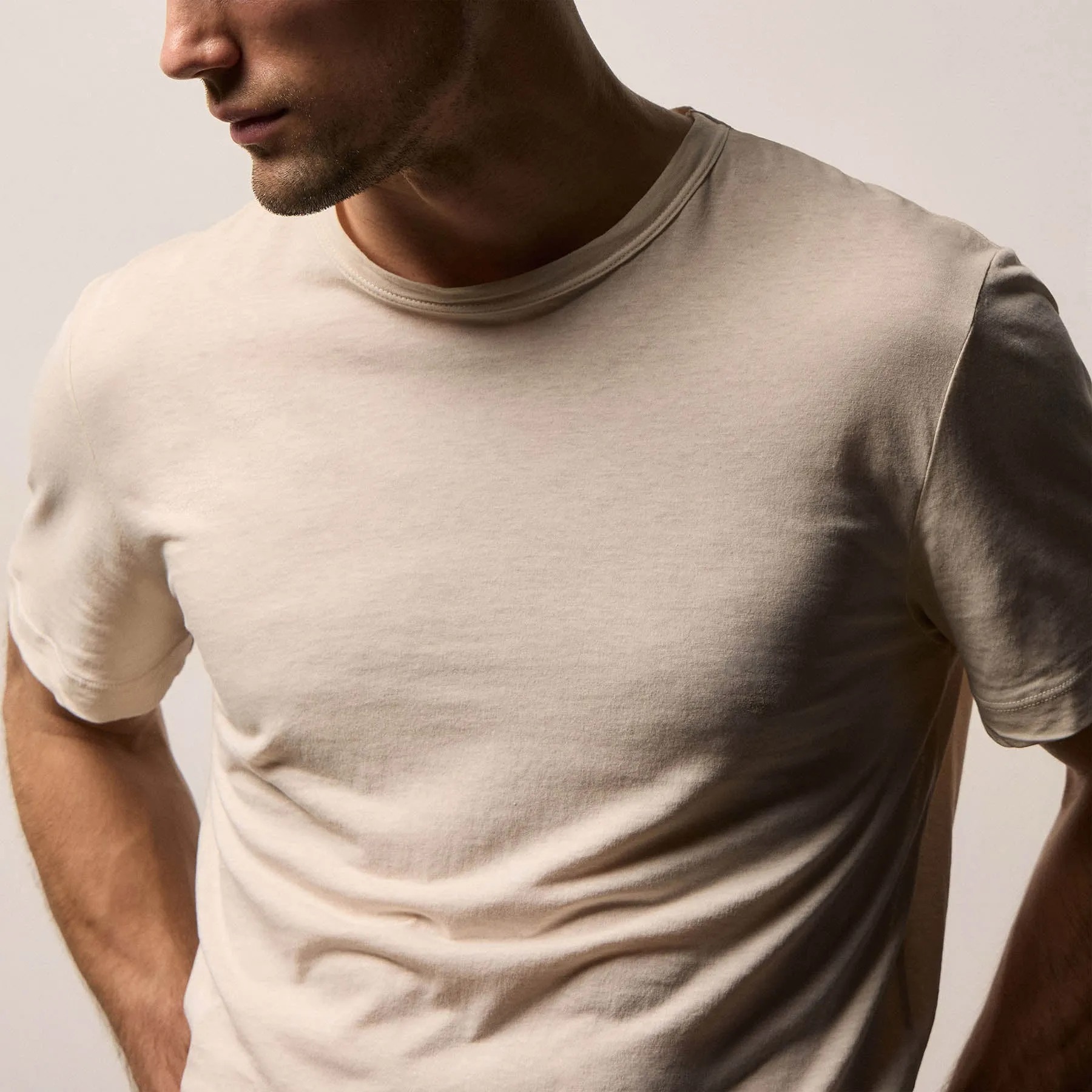 Clear Jersey Crew - Latte Pigment sold by James Perse product image thumbnail 3