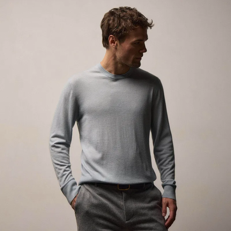 Ultrafine Cashmere Crew - Grey Glacier sold by James Perse