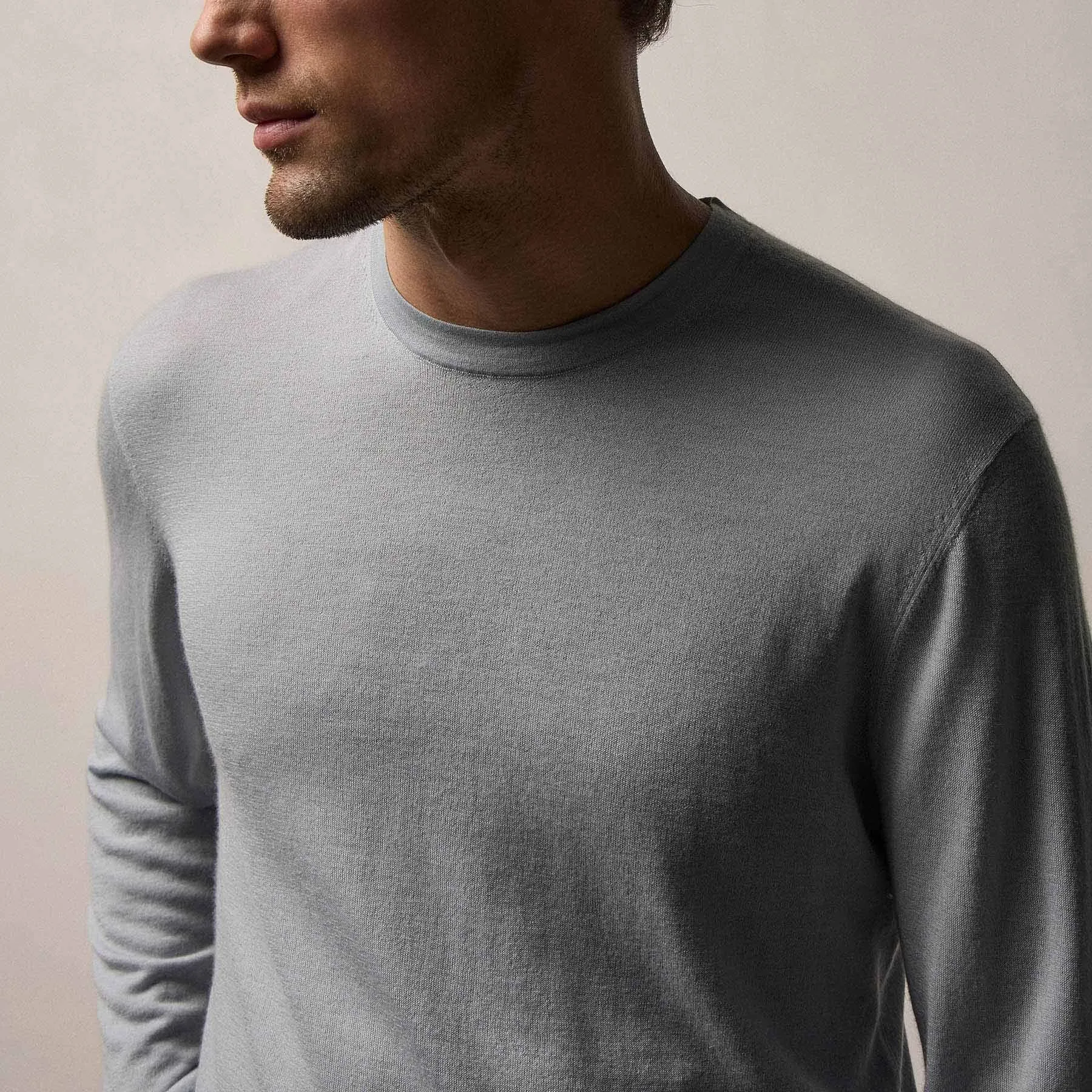 Ultrafine Cashmere Crew - Grey Glacier sold by James Perse product image thumbnail 3