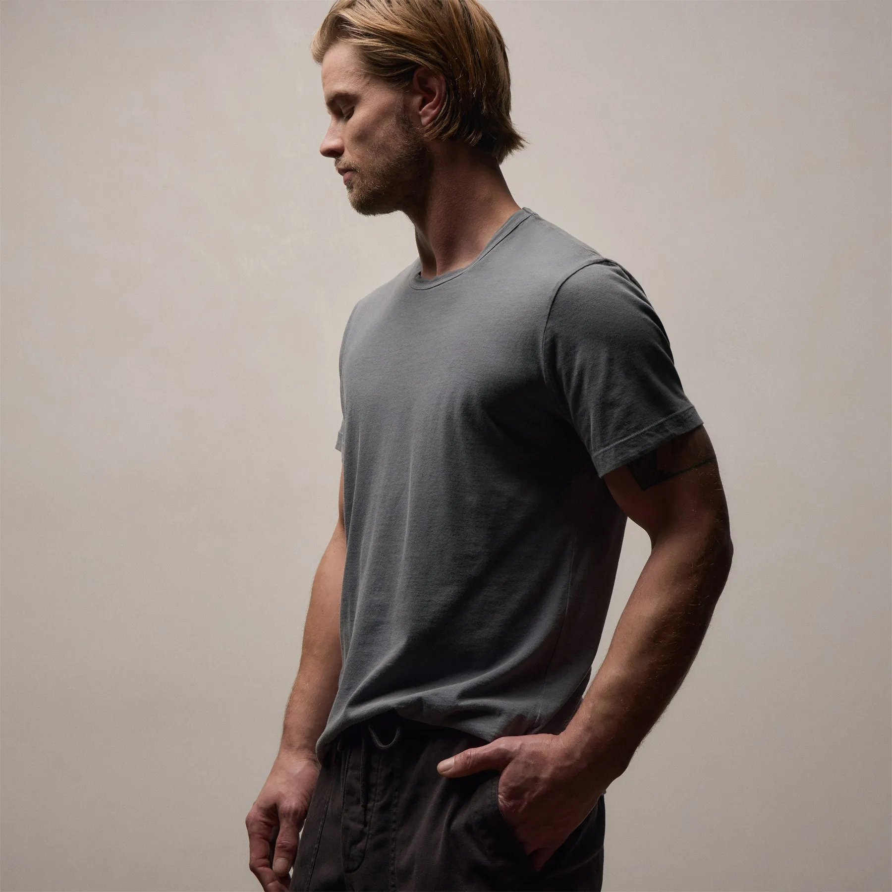 Short Sleeve Crew Neck - Cavalry Pigment sold by James Perse product image thumbnail 4