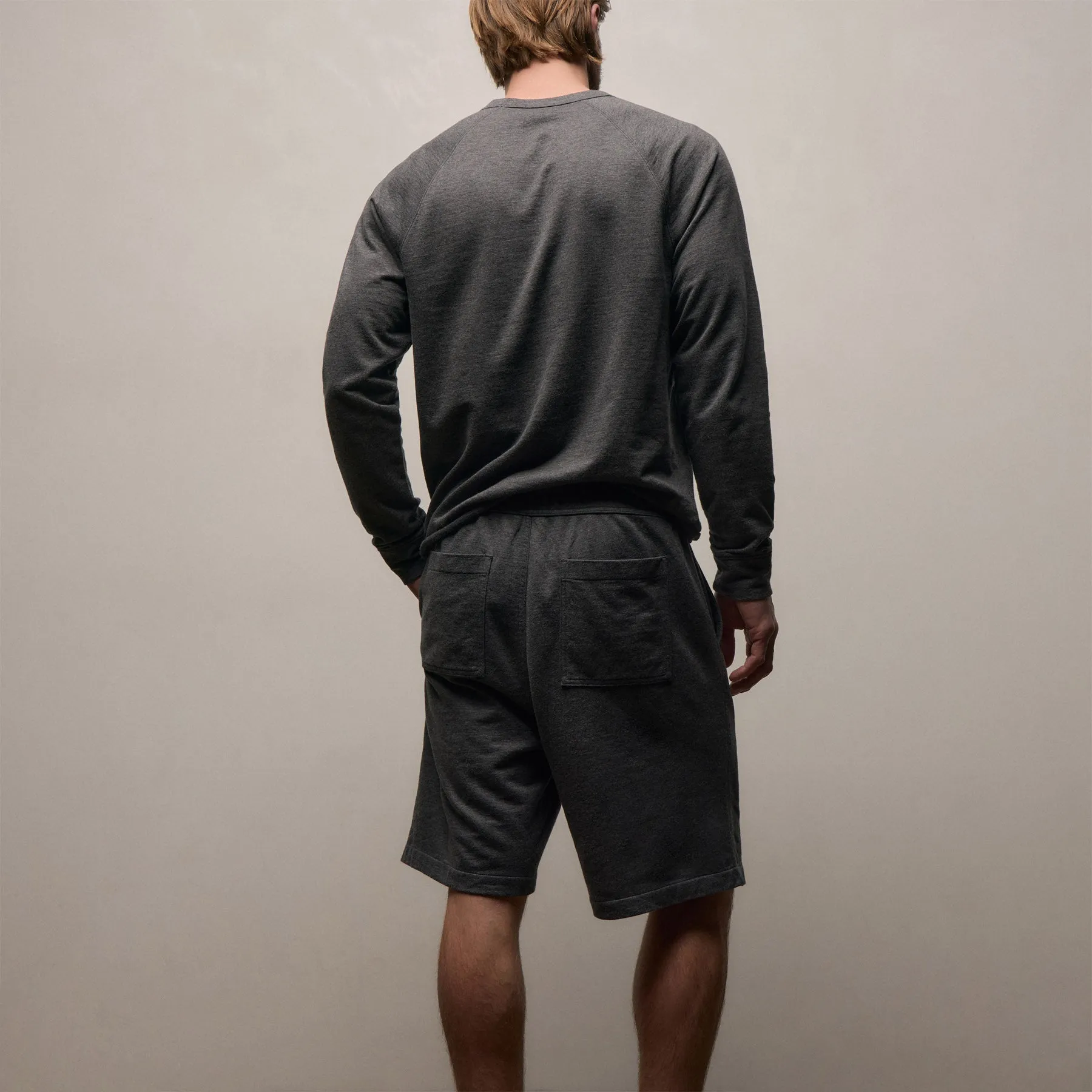 Fine French Terry Sweatshirt - Heather Charcoal sold by James Perse product image thumbnail 3