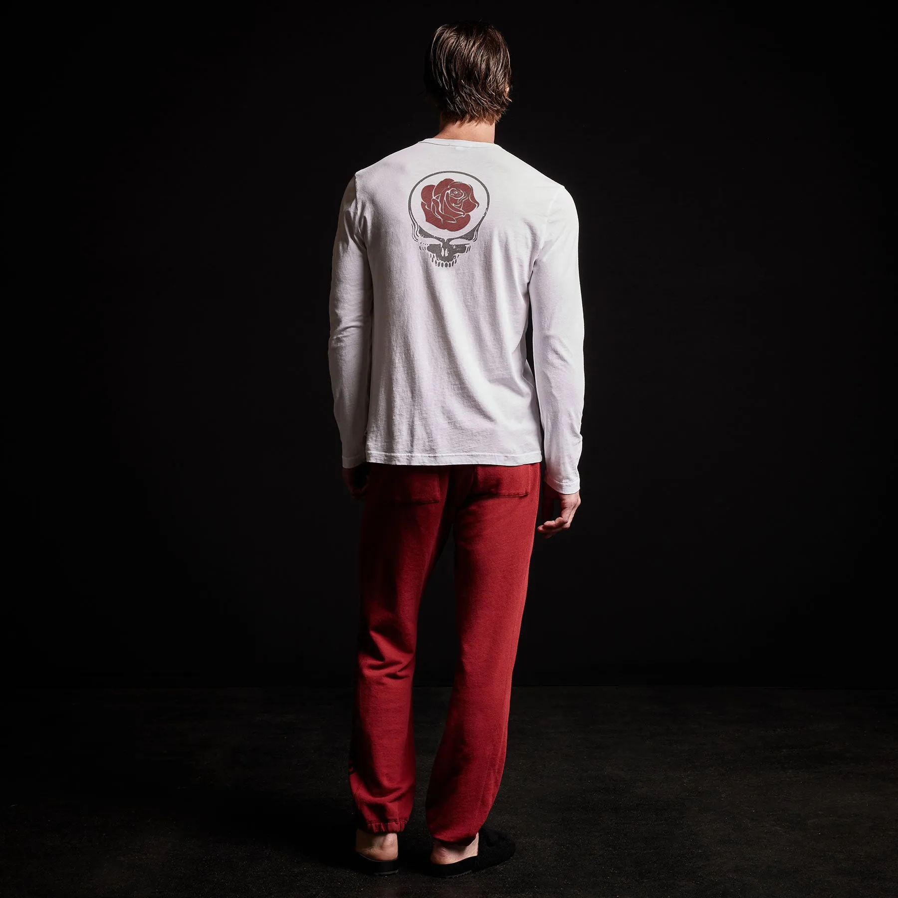 Grateful Dead Rose Long Sleeve Crew - White/Red sold by James Perse product image thumbnail 5