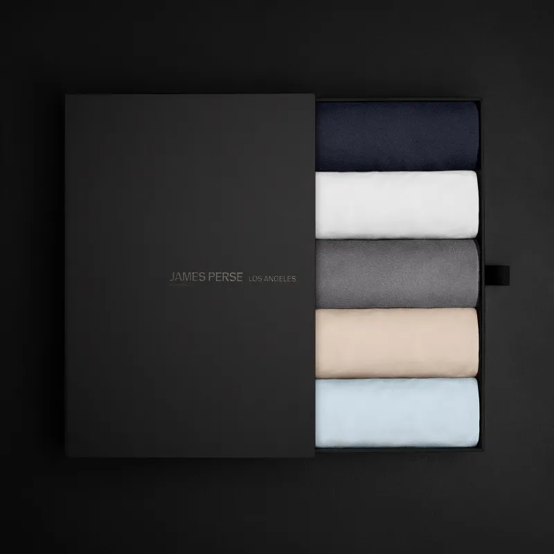 Men's Classic Tee Shirt Gift Set - Deep/White/Cavalry Pigment/Latte Pigment/Memory Pigment made by James Perse