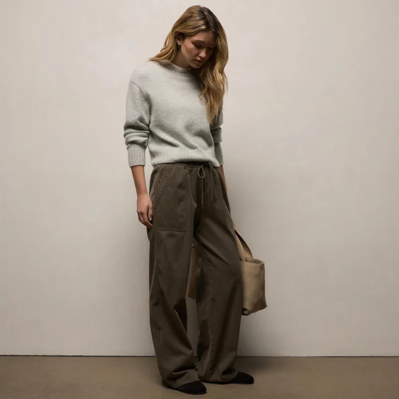 Herringbone Twill Pant - Army Green Pigment sold by James Perse