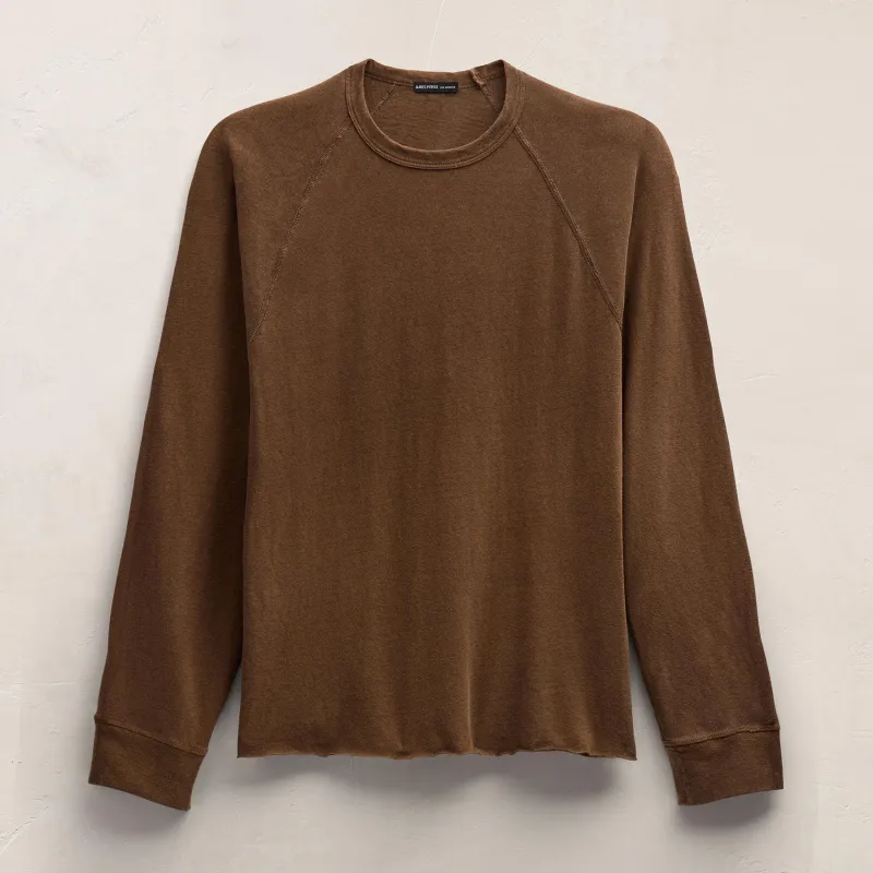 Slub Jersey Long Sleeve Raglan Crew - Gingerbread Pigment sold by James Perse