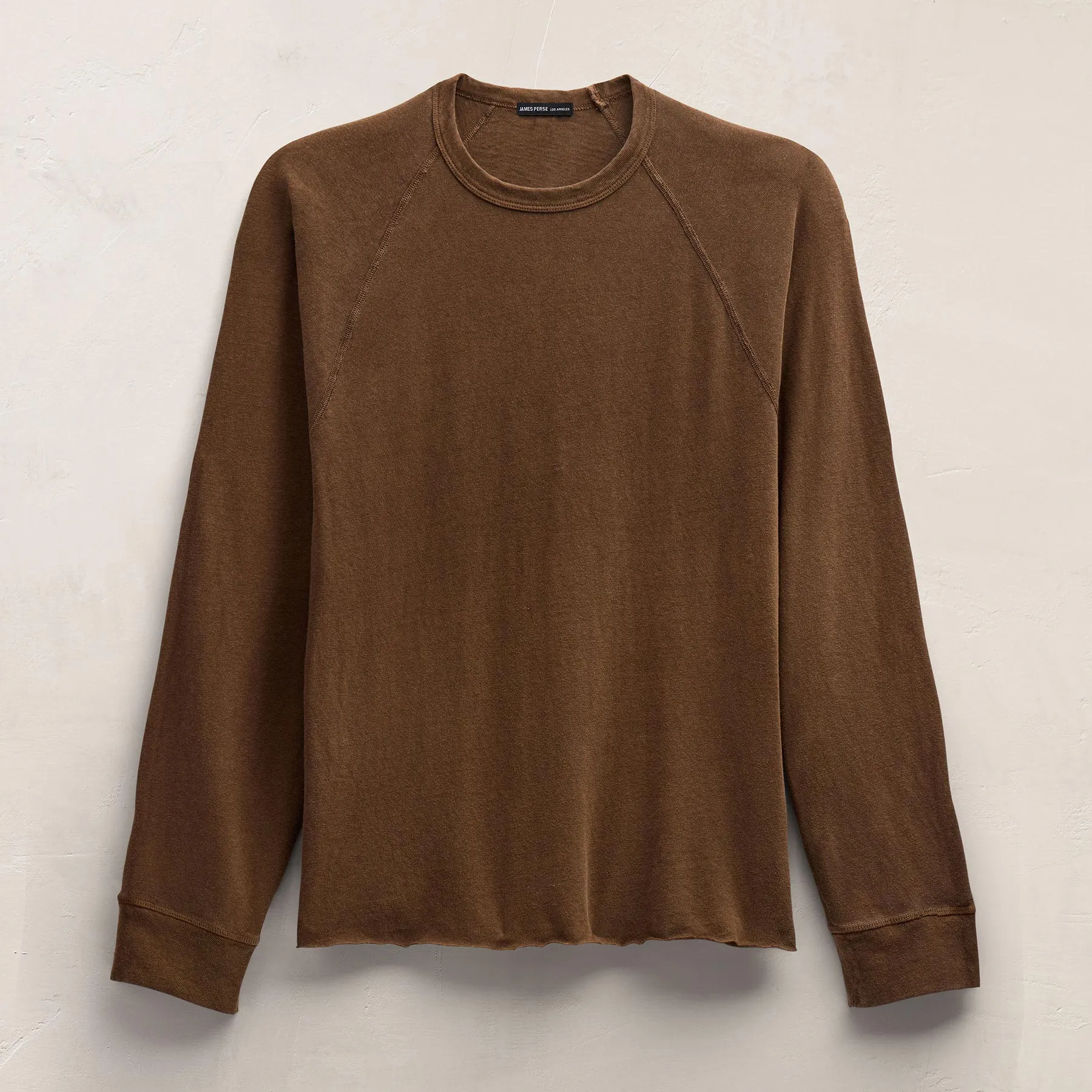 Slub Jersey Long Sleeve Raglan Crew - Gingerbread Pigment sold by James Perse