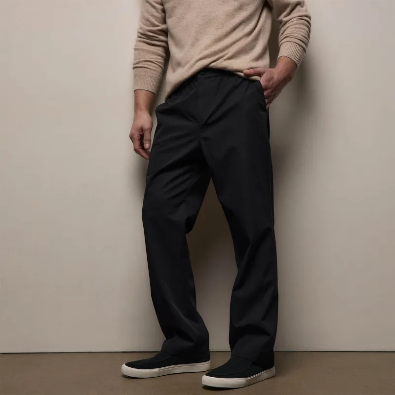Elevated Cotton Twill Drawstring Trouser - Black sold by James Perse