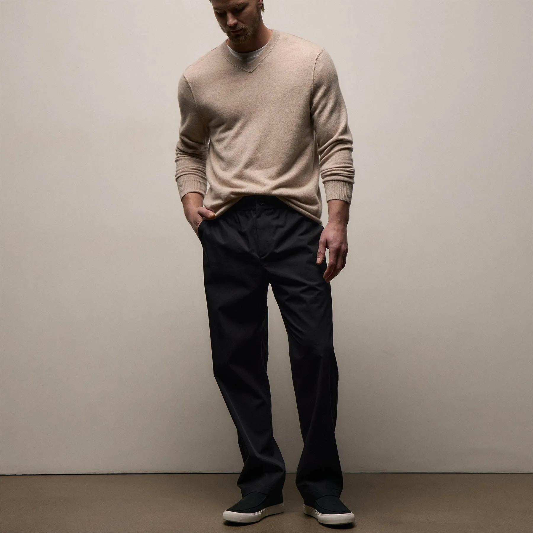 Elevated Cotton Twill Drawstring Trouser - Black sold by James Perse product image thumbnail 2