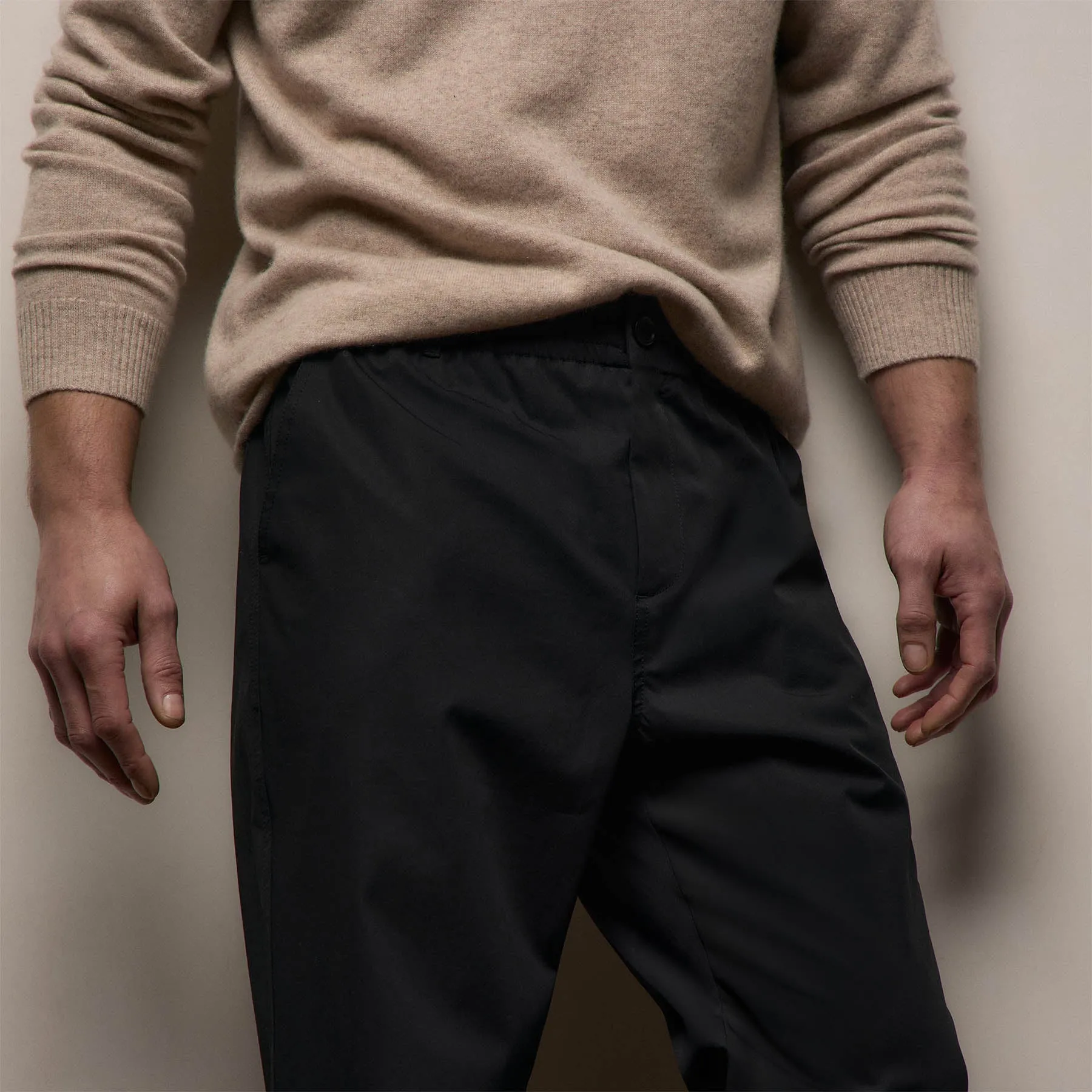 Elevated Cotton Twill Drawstring Trouser - Black sold by James Perse product image thumbnail 4