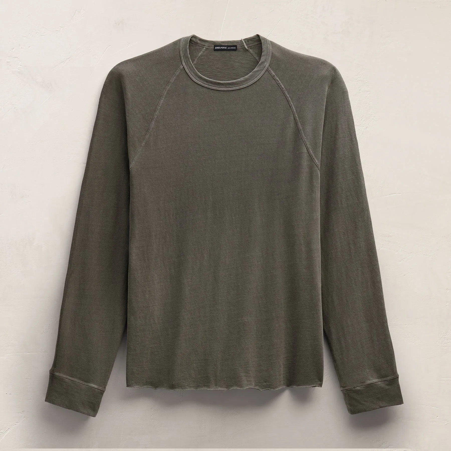 Slub Jersey Long Sleeve Raglan Crew - Army Green Pigment sold by James Perse product image thumbnail 2